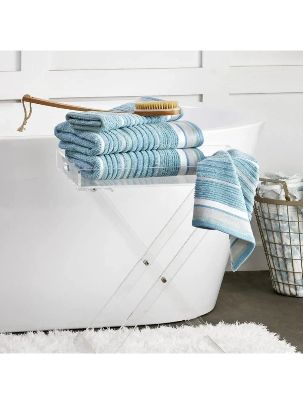 Soft & Absorbent 100% Cotton 2-Piece Hand Towel Set, Jacquard, Teal, 550 GSM